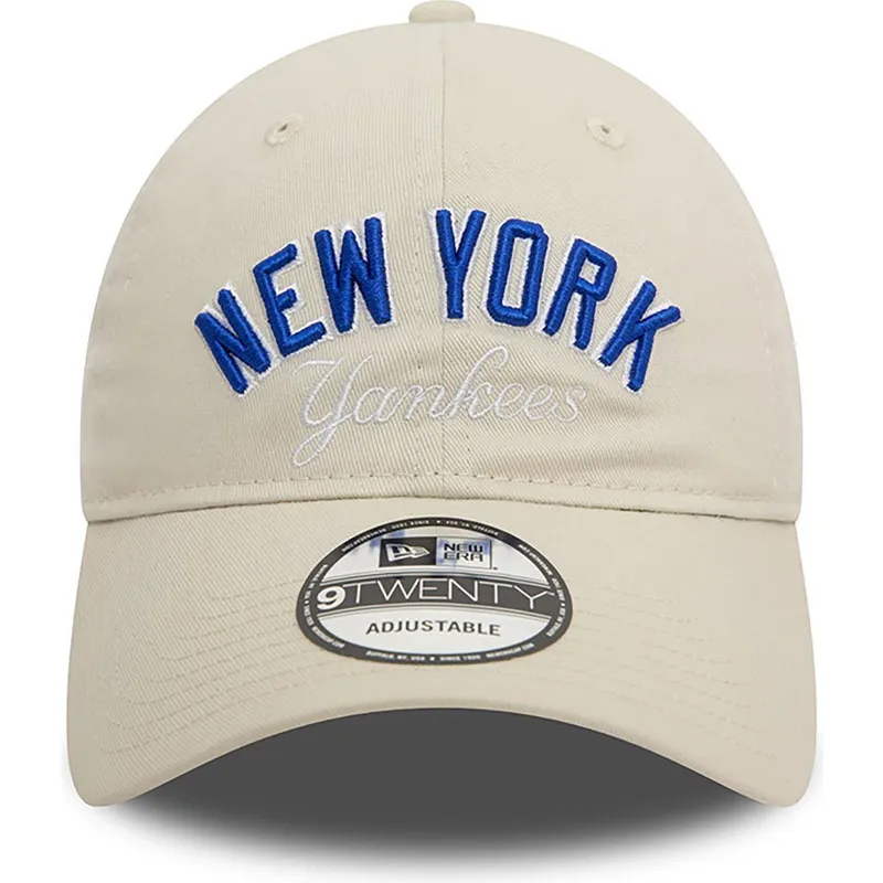 beige-justerbar-bojd-keps-9twenty-wordmark-new-york-yankees-mlb-fran-new-era