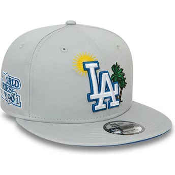 Casquette plate grise snapback 9FIFTY Summer Icon Los Angeles Dodgers MLB New Era