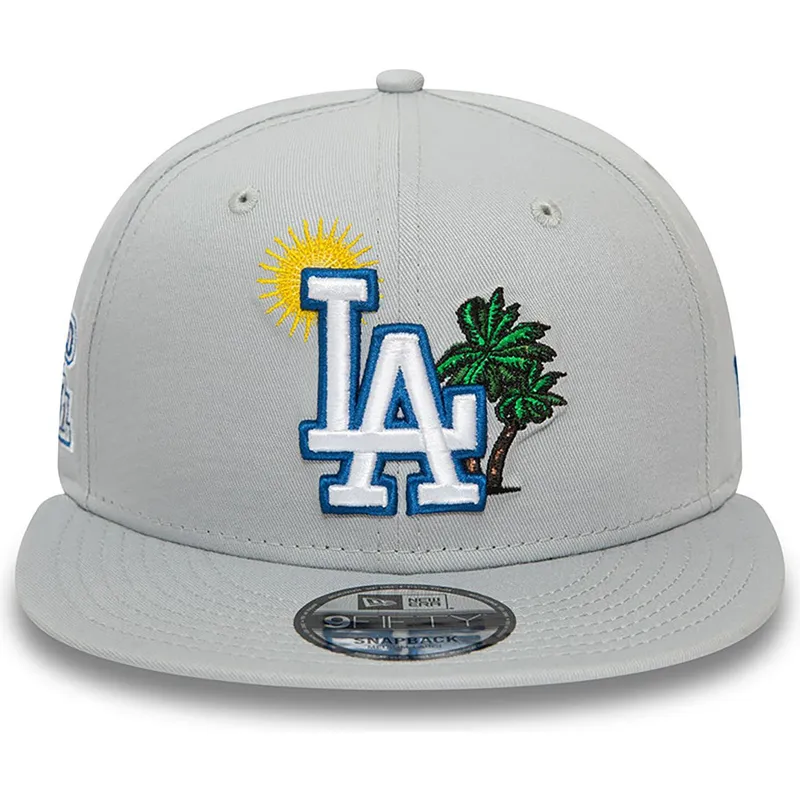 cappello-piatto-grigio-snapback-9fifty-summer-icon-dei-los-angeles-dodgers-mlb-di-new-era