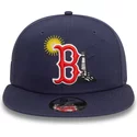 casquette-plate-bleue-marine-snapback-9fifty-summer-icon-boston-red-sox-mlb-new-era