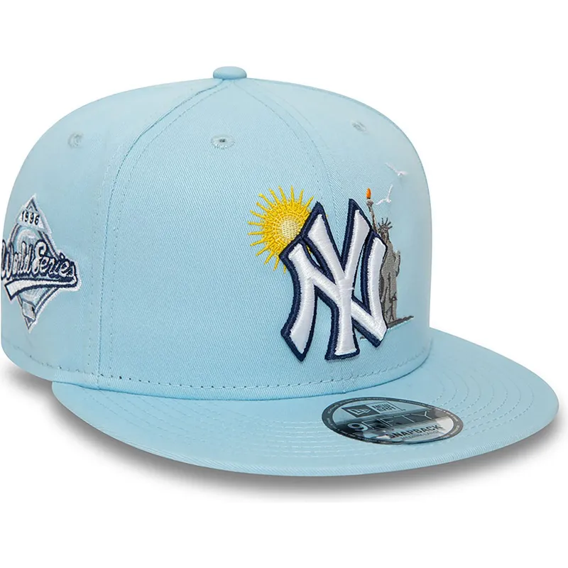 Gorra plana azul claro snapback 9FIFTY Summer Icon de New York Yankees MLB  de New Era