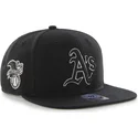 cappello-snapback-nero-a-visiera-piatta-con-logo-nero-e-bianco-degli-oakland-athletics-mlb-sure-shot-di-47-brand