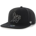 47-brand-flat-brim-schwarzweisses-logo-oakland-athletics-mlb-sure-shot-snapback-cap-schwarz-
