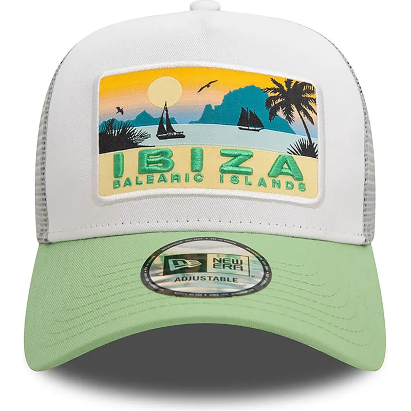 cappellino-trucker-bianco-e-verde-a-frame-summer-di-ibiza-citta-e-spiagge-di-new-era