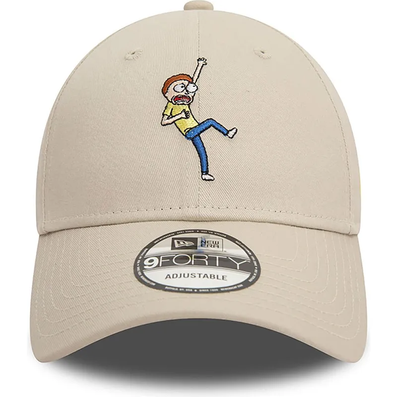 cappellino-visiera-curva-beige-regolabile-9forty-character-di-morty-smith-rick-y-morty-di-new-era
