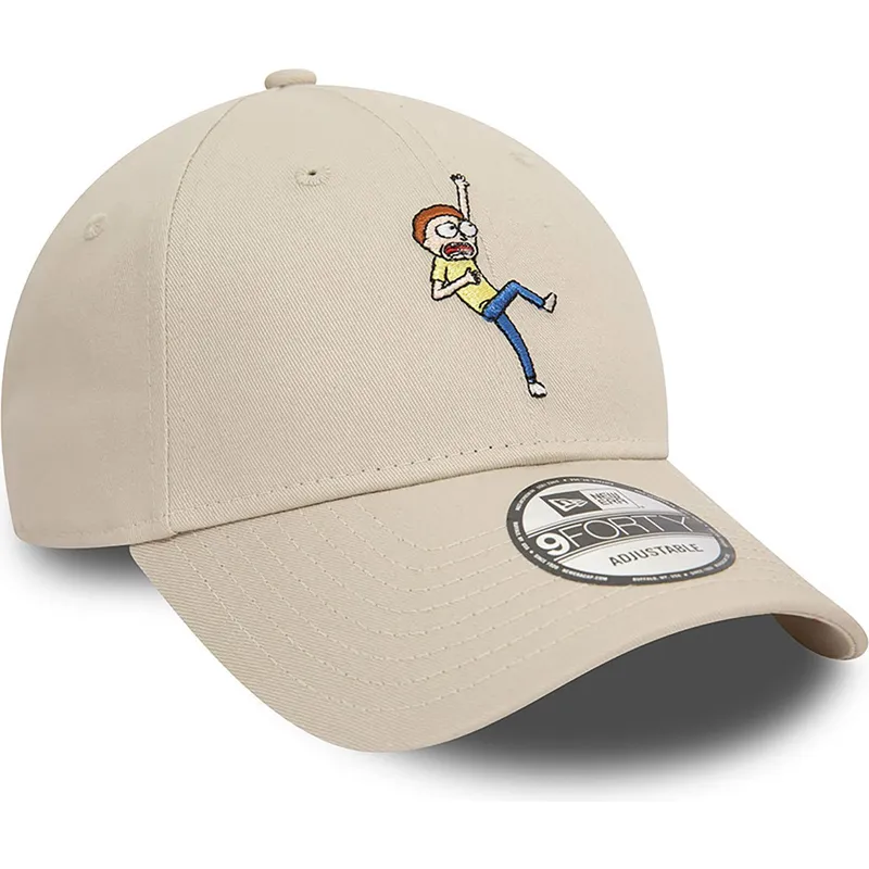beige-verstellbare-curved-cap-9forty-character-morty-smith-rick-und-morty-von-new-era