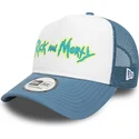 weisse-und-blaue-a-frame-trucker-kappe-mit-rick-und-morty-charakter-von-new-era