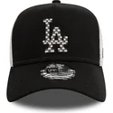los-angeles-dodgers-mlb-svart-och-vit-truckerkeps-a-frame-seasonal-infill-fran-new-era