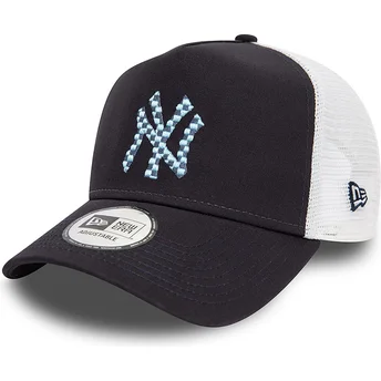 New Era MLB New York Yankees A Frame Seasonal Infill Trucker Cap in Marineblau und Weiß