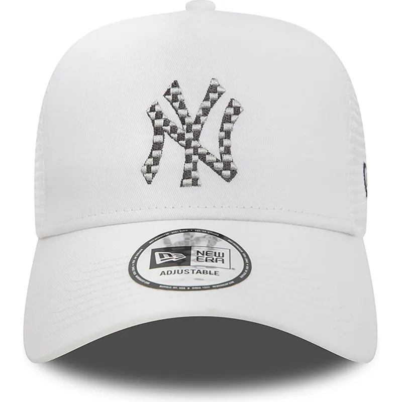 weisse-trucker-kappe-a-frame-seasonal-infill-der-new-york-yankees-mlb-von-new-era
