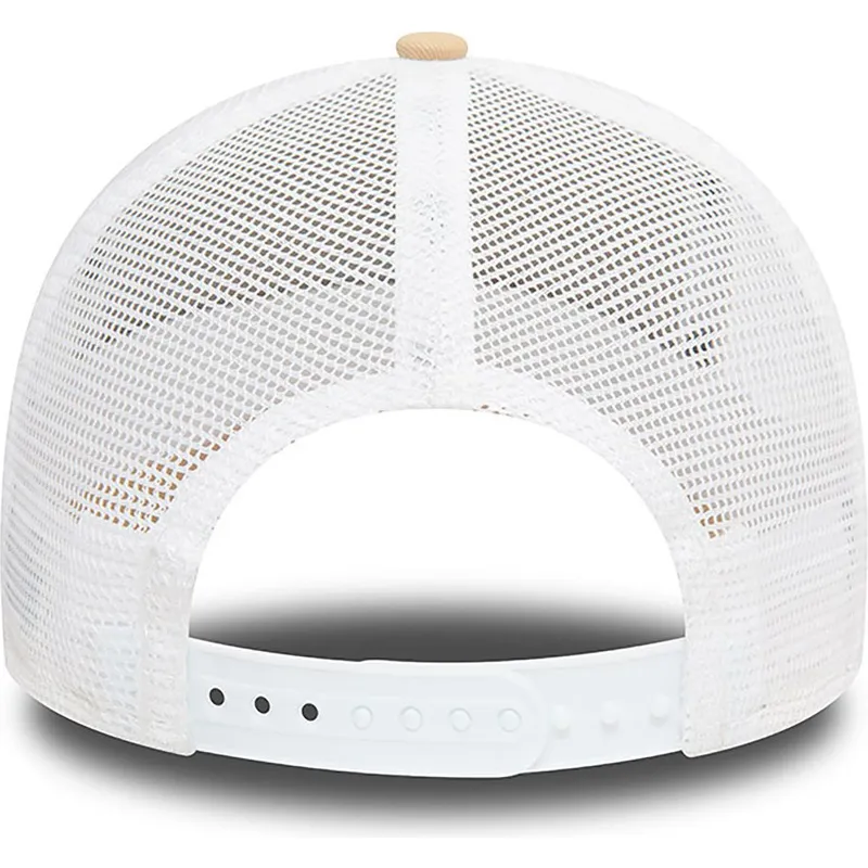 cappellino-trucker-marrone-chiaro-e-bianco-a-frame-seasonal-infill-dei-los-angeles-dodgers-mlb-di-new-era