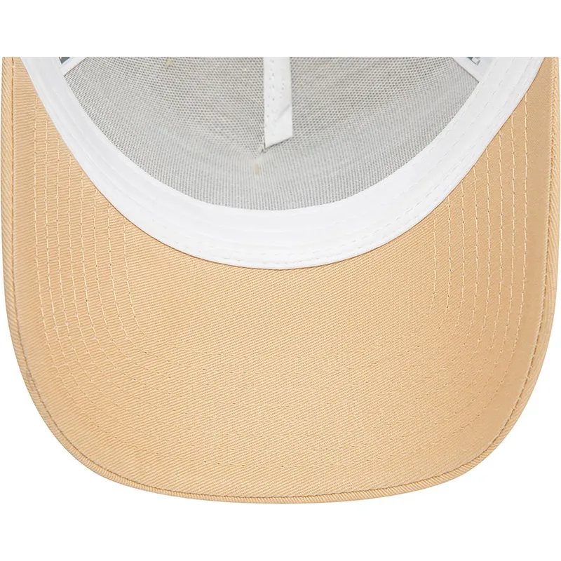 cappellino-trucker-marrone-chiaro-e-bianco-a-frame-seasonal-infill-dei-los-angeles-dodgers-mlb-di-new-era