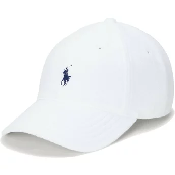 Casquette courbée blanche ajustable avec logo bleu Cotton Terry Classic Sport Polo Ralph Lauren