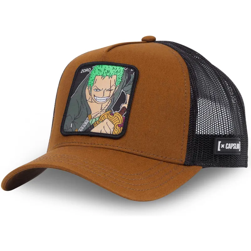 gorra-trucker-marrone-e-nera-roronoa-zoro-zor1-ct-one-piece-di-capslab