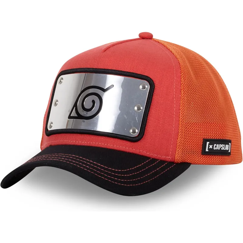 cappellino-trucker-rosso-e-arancione-konoha-nme-naruto-di-capslab