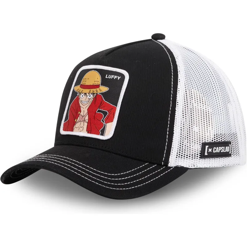 trucker-cap-schwarz-und-weiss-monkey-d-luffy-mon1-one-piece-von-capslab
