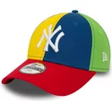 new-era-curved-brim-youth-9forty-block-new-york-yankees-mlb-multicolor-adjustable-cap