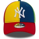 new-era-curved-brim-youth-9forty-block-new-york-yankees-mlb-multicolor-adjustable-cap