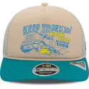 beige-og-bla-trucker-kasket-american-keep-truckin-9fifty-retro-crown-a-frame-fra-new-era