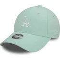 zielona-zakrzywiona-czapka-regulowana-dla-kobiet-9forty-linen-los-angeles-dodgers-mlb-od-new-era
