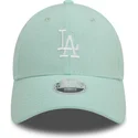 zielona-zakrzywiona-czapka-regulowana-dla-kobiet-9forty-linen-los-angeles-dodgers-mlb-od-new-era