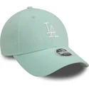 zielona-zakrzywiona-czapka-regulowana-dla-kobiet-9forty-linen-los-angeles-dodgers-mlb-od-new-era