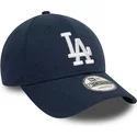new-era-curved-brim-9forty-linen-los-angeles-dodgers-mlb-navy-blue-adjustable-cap