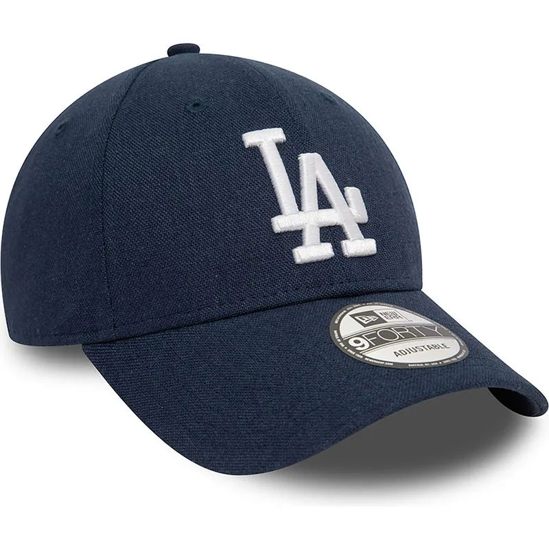 cappellino-curvo-blu-marino-regolabile-9forty-linen-dei-los-angeles-dodgers-mlb-di-new-era
