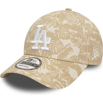 Gorra curva marrón ajustable 9FORTY Summer All Over Print de Los Angeles Dodgers MLB de New Era