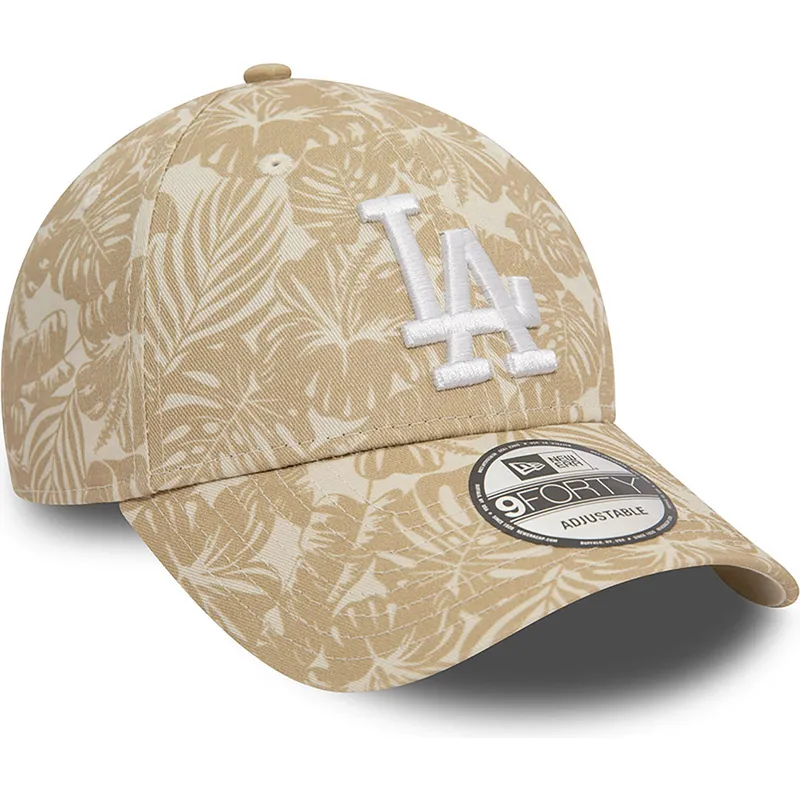 cappellino-visiera-curva-marrone-regolabile-9forty-summer-all-over-print-dei-los-angeles-dodgers-mlb-di-new-era