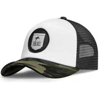 Gorra trucker blanca, negra y camuflaje Classic de Oblack