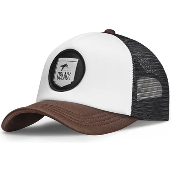 Gorra trucker blanca, negra y marrón Classic de Oblack