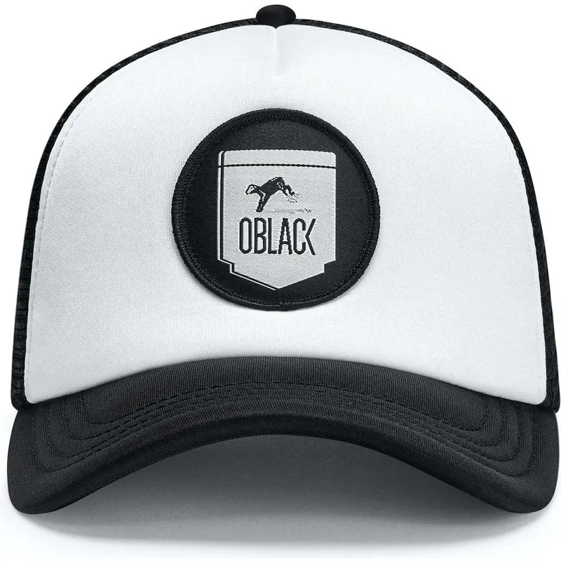 oblack-classic-sort-og-hvid-trucker-cap