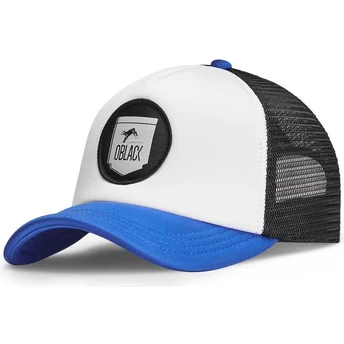 Gorra trucker blanca, negra y azul Classic de Oblack