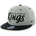 cappello-snapback-piatto-grigio-con-logo-a-lettere-dei-los-angeles-kings-nhl-di-47-brand