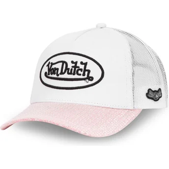 Gorra trucker blanca y rosa SHINY P de Von Dutch