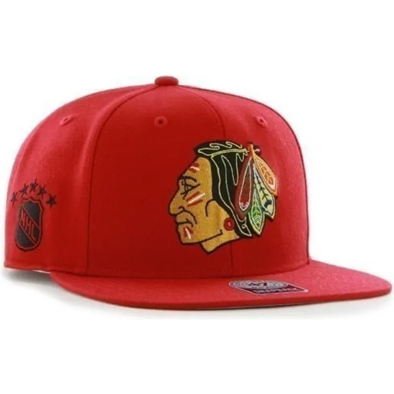 cappelli-piatta-rosso-snapback-dei-chicago-blackhawks-nhl-di-47-brand
