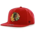cappellino-piatto-rosso-snapback-chicago-blackhawks-nhl-sure-shot-di-47-brand