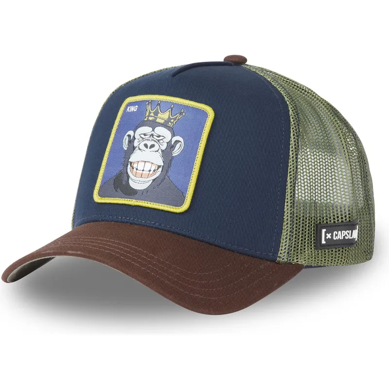 cappellino-trucker-blu-navy-verde-e-marrone-king-gor9-monkey-business-di-capslab