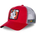 cappellino-trucker-rosso-e-grigio-per-bambino-kidbug1-looney-tunes-di-capslab