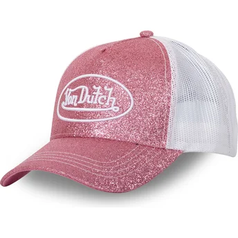 Rosa och vit truckerkeps GLITTER P från Von Dutch