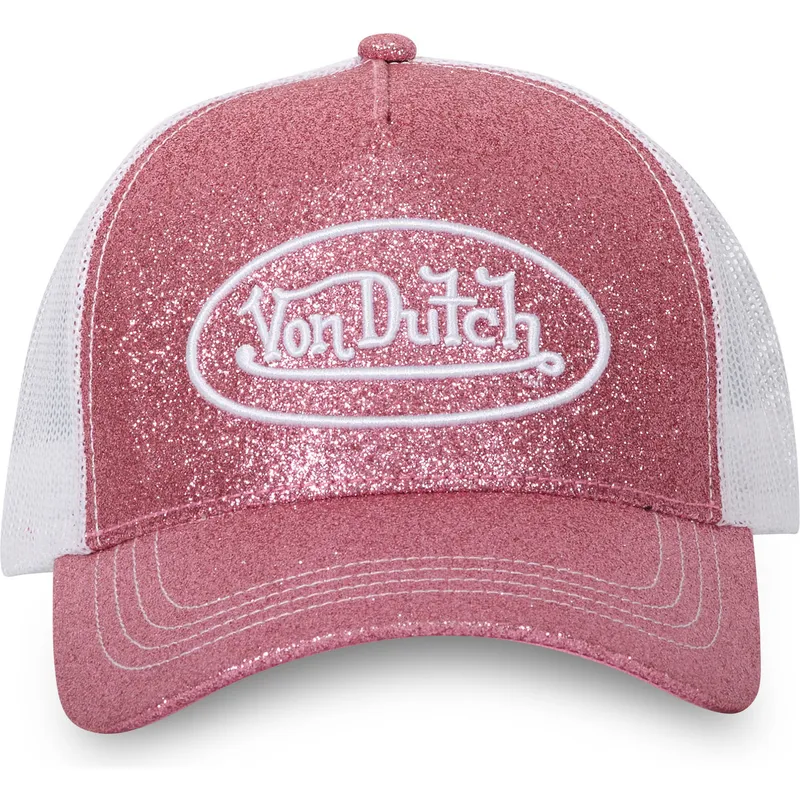 rozowo-biala-czapka-trucker-z-brokatem-p-od-von-dutch