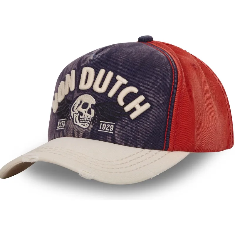 cappello-curvo-blu-e-rosso-regolabile-xavier-nv-di-von-dutch