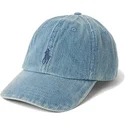verstellbare-blaue-kappe-mit-gebogenem-schirm-und-blauem-logo-classic-sport-denim-von-polo-ralph-lauren