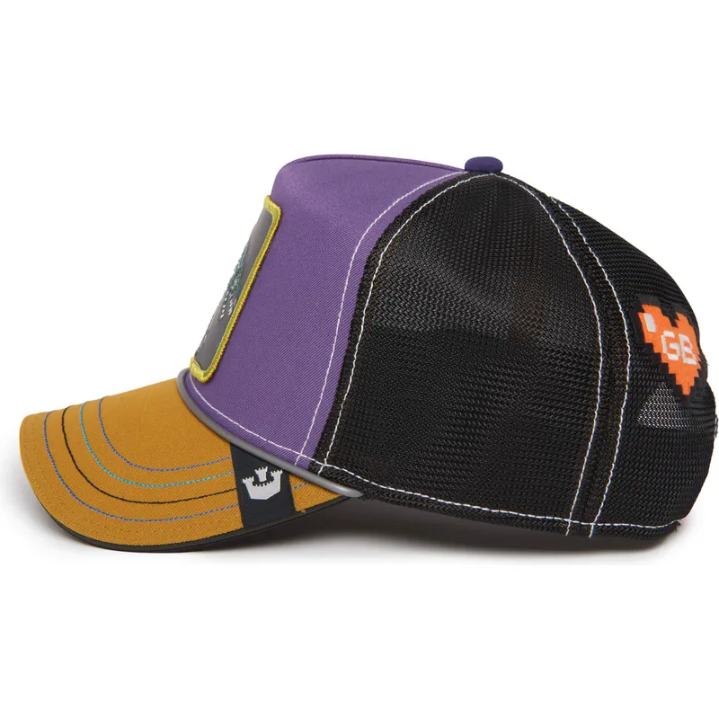 trucker-cap-violett-schwarz-und-braun-drache-boss-hammer-and-spike-insert-coin-vol2-the-farm-von-goorin-bros