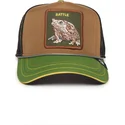 gorra-trucker-marron-negra-y-verde-sapo-battle-rash-zits-and-pimple-insert-coin-vol2-the-farm-de-goorin-bros