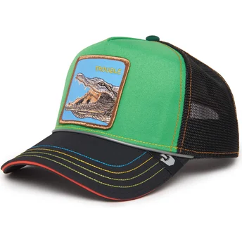 Gorra trucker verde y negra cocodrilo Trouble 32 in Twenty Insert Coin Vol.2 The Farm de Goorin Bros.