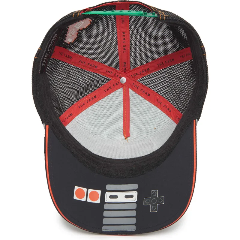 trucker-cap-grun-und-schwarz-krokodil-trouble-32-in-twenty-insert-coin-vol2-the-farm-von-goorin-bros