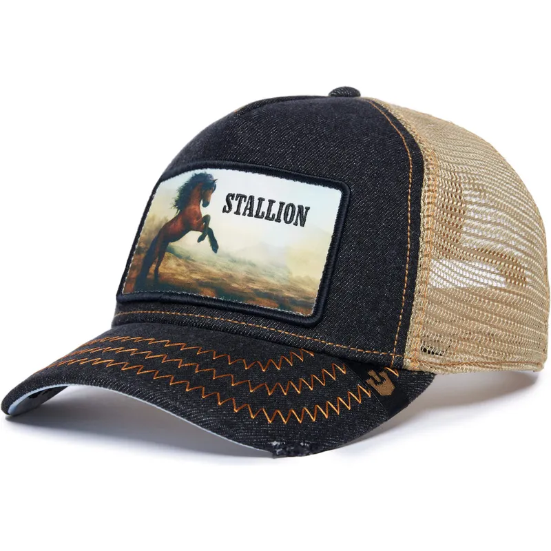 czapka-trucker-czarno-bezowa-kon-stallion-model-nr-5741110n-rodeo-the-farm-od-goorin-bros