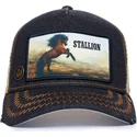 trucker-kasket-sort-og-beige-hest-stallion-model-no-5741110n-rodeo-the-farm-fra-goorin-bros